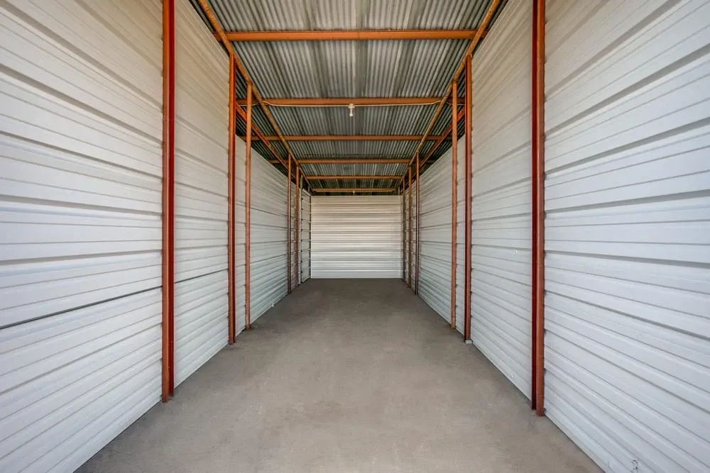 Inside a storage unit