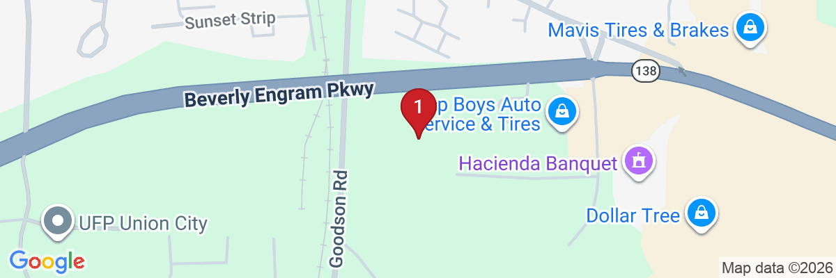 Map showing facility locations
