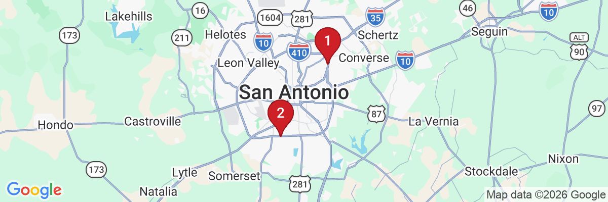 Map showing facility locations