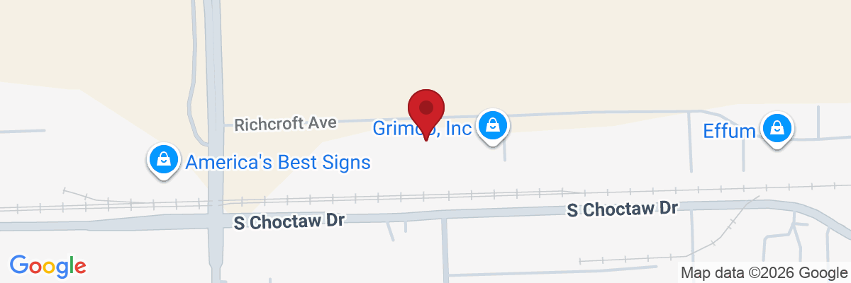 Map showing facility locations